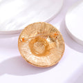 Red Gold Tone Sun Hat Enamel Metal Brooch Pin for Jackets and Lapels view 3
