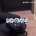 Five Round Stone Half-Eternity Ring In Polished Silver Tone view 5