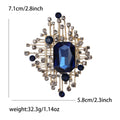Geometric Starburst Crystal Brooch in Blue Green or Mauve view 6