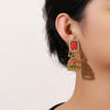 Gold Red Jhumkas
