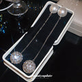 Pearl Stud And Crystal Ball Long Chain Dangle Earrings view 4