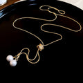 Pearl Drop Lariat Necklaces - 2 Styles Polished Decorative Design view 6