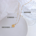 Mermaid Tail Round Disc Pendant Necklace Gold or Steel Tone view 2