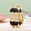 Jeweled Suitcase Keychains with Braided and Bare Wrist Loop Options view 3