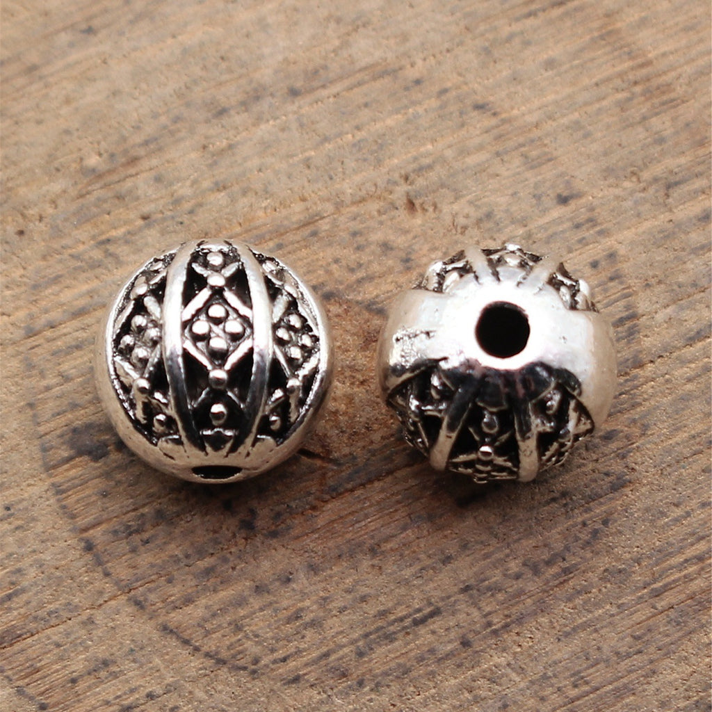 8.1x8x7.9mm 1.6g Multicolor Zinc Alloy Geometric Diamond Pattern Round Ball Beads for Jewelry Making