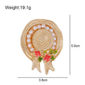 Gold Tone Flower Pearl Look Metal Brooch Pin 3.8 x 5 cm view 2