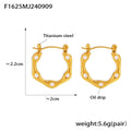 Geometric U-Shape Enamel Dot Hoop Earrings Gold Steel view 6