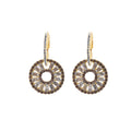 Crystal Look Open Round Medallion Huggie Dangle Earrings view 5