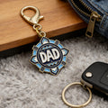 Blue Geometric Dad Gold Tone Lobster Clasp Charm and Attached Hardware view 4