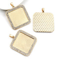 Crystal Border Square Pendant Bezel Settings in Two Finishes view 7