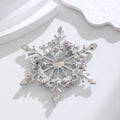Blue Silver Tone Snowflake Crystal Metal Brooch Pin view 3