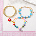 Assorted Bead Stretch Bracelets with Evil Eye Charms view 4