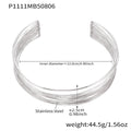 Multi-Strand Wire Open Choker Cuff Ring Gold Silver Stainless view 6