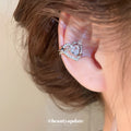 Crystal Heart and Star Ear Cuff in Gold or Silver Tone view 3