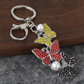 Triple Butterfly Rhinestone and Faux Pearl Keychains in Ten Styles view 5