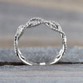 White Gold Tone Twisted Infinity Pave Band Ring Sizes 6-10 view 4