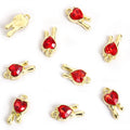 Tiny Heart Crystal Key Metal Jewelry Charms, 18 Colorways view 12
