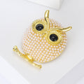 Pearl Beaded Owl Brooch On Branch Gold Silver Gray White view 3