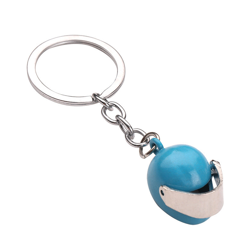 Metal Motorcycle Helmet Keychain Creative Car Key Holder Pendant