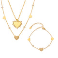 Crystal Heart Necklace and Bracelet Collection in Two Metal Tones view 5