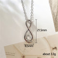 Silver Tone Infinity Teardrop Crystal Pendant Necklace view 5