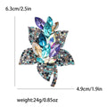 Faceted Crystal Flower Brooch in Blue or Purple Tones view 4