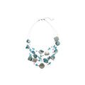 Multi Strand Shell Chip Crystal Bead Necklace Cream view 5