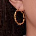Layered Heart Twist and Ribbed Hoop Earrings in Seventeen Styles view 4