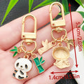 Bamboo Panda Enamel Clasp Keychains in 8 Playful Poses view 9