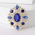 Oval Cluster Crystal Brooch In Nine Color Variations view 6