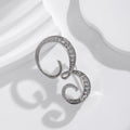 Silver Tone Initial Letter Crystal Twenty-Six Designs Metal Brooch Pin view 5