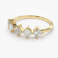 Gold Five Stone Princess Cut CZ Band Ring Sizes 6-10 view 3
