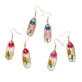 Wire Wrapped Oval Daisy Dried Flower Earrings 3 Styles view 5