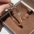 Thin Open CZ Station Bangles In Silver Or Gold Tone view 2