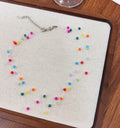 Multicolor Beaded Station Necklace With Fine Silver Tone Chain view 6