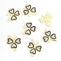 Black Outline Four Leaf Clover Charms in Gold and Silver Tones view 4