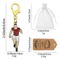 Enamel Soccer Player Keychain Gold Lobster Clasp Red Jersey view 2