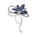 Crystal Bow Brooch with Curved Stem with Polished Metal and Decorative Accents view 2