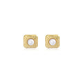 Black Turquoise and White Square Pearl Look Stud Earrings view 5