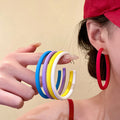 Pastel Coated Hoop Earrings in Seven Size and Color Options view 3