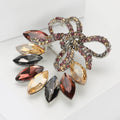 Rhinestone Bow Brooch Marquise Glass Crystal Fan Pin view 3
