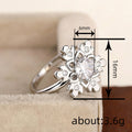 Silver Snowflake Clear CZ Center Fashion Ring Sizes 6-10 view 4