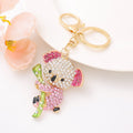 Rhinestone Koala Bear Keychain Bamboo Alloy Gold Clasp view 3