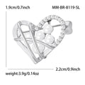 Pearl Openwork Heart Brooch in Gold and Silver for Jackets and Scarves view 7