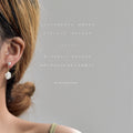 Pearl Stud Camellia Flower Drop Earrings Gold Bead Accent view 2