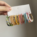 Acetate C Hoop Earring Multipacks in Mixed and Leopard Colors view 1
