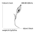 Long Stem Tulip Brooch in Polished Metal for Jackets and Scarves view 4