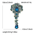 Large Ornate Crystal Drop Brooch in Five Jewel Palettes view 4