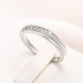 Twist Band Clear Channel Stone Ring Gold Rose Silver view 8