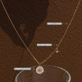 Gold Camellia Shell Disc Pendant Necklace Mixed Link Chain view 2